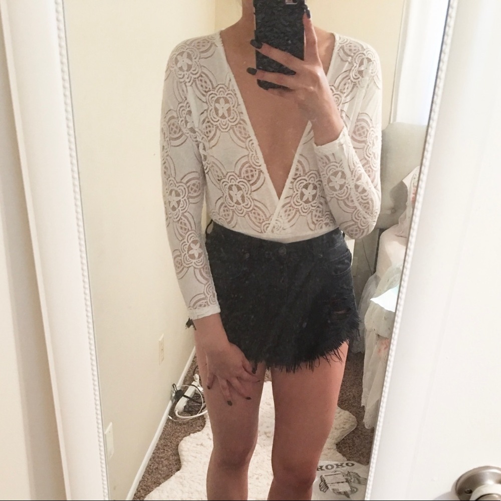 Missguided Plunge Lace Bodysuit